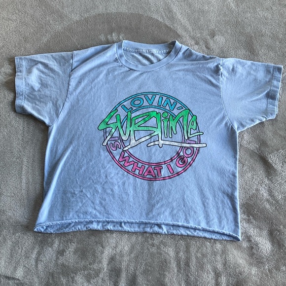 sublime Tops - Sublime blue womens cropped graphic tee size s/m